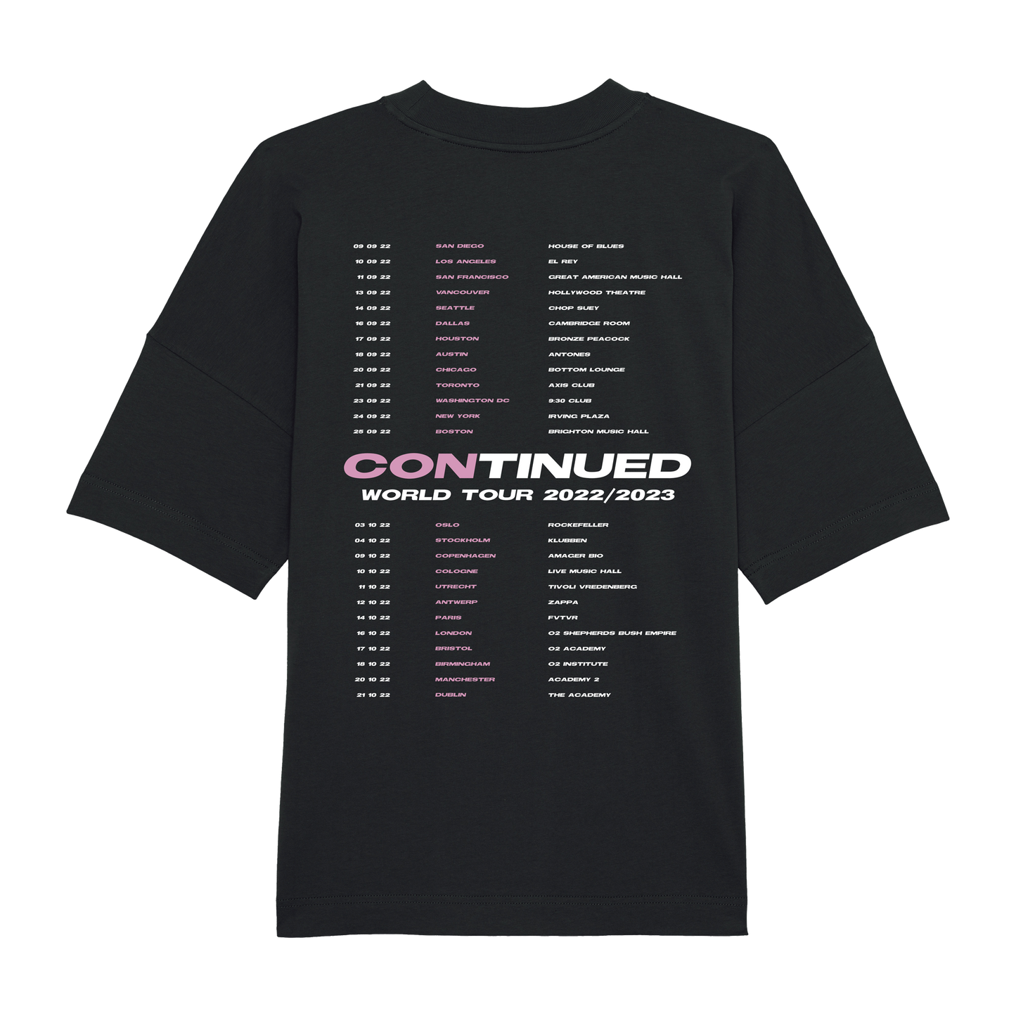 Continued World Tour 2022 Tee Black